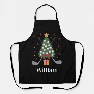 Personalized Name Golf Tree Equipment Christmas  Apron