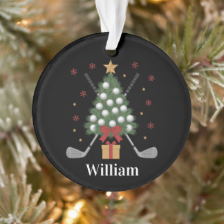 Personalized Name Golf Tree Equipment Christmas Ornament