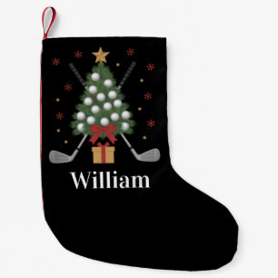 Personalized Name Golf Tree Equipment Christmas  Small Christmas Stocking