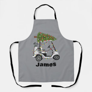 Personalized Name Golfer Christmas Golf Cart Xmas  Apron