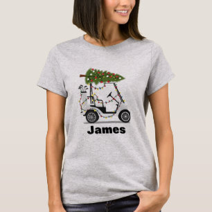 Personalized Name Golfer Christmas Golf Cart Xmas  T-Shirt