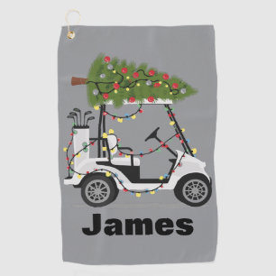 Personalized Name Golfer Christmas Golf Cart Xmas  Towel