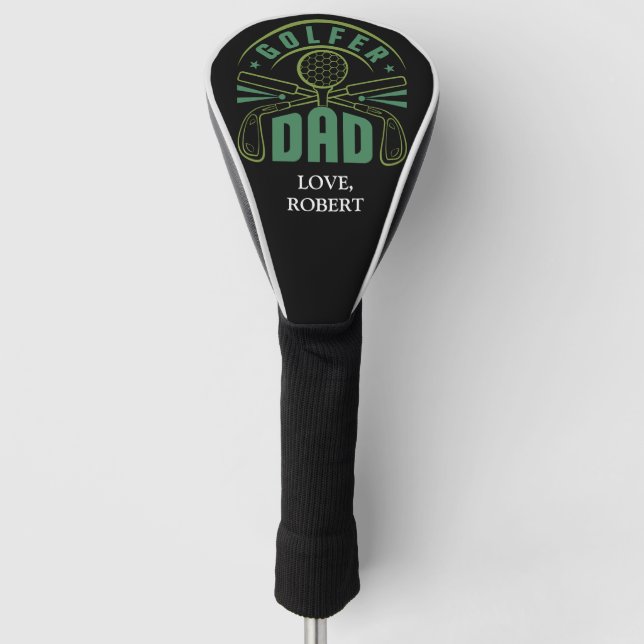 Personalized Name Golfer Dad Golf Head Cover (Front)