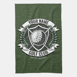 Personalized NAME Golfer Golf Club Turf Clubhouse Kitchen Towel