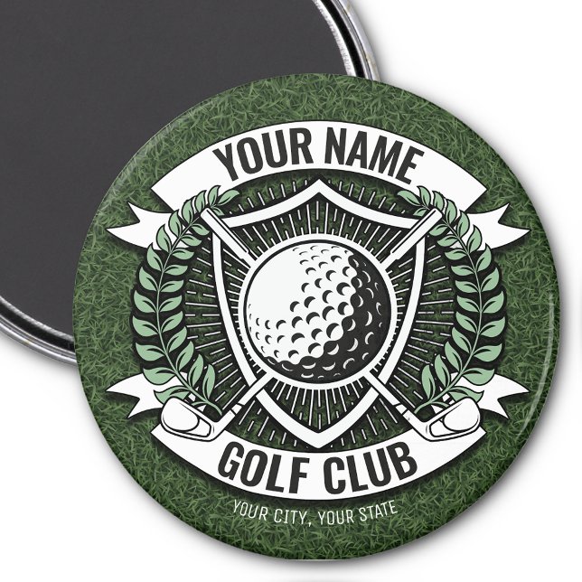 Personalized NAME Golfer Golf Club Turf Clubhouse Magnet (Creator Uploaded)