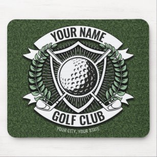 Personalized NAME Golfer Golf Club Turf Clubhouse Mouse Pad