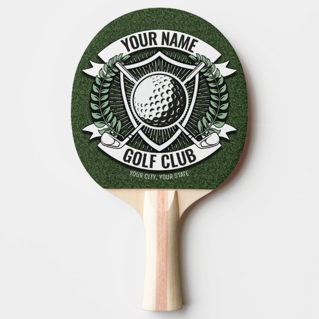 Personalized NAME Golfer Golf Club Turf Clubhouse  Ping Pong Paddle (Front)