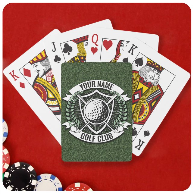 Personalized NAME Golfer Golf Club Turf Clubhouse Playing Cards (Creator Uploaded)