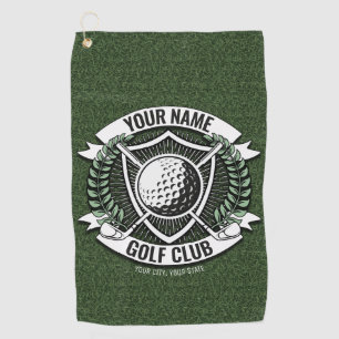 Personalized NAME Golfer Golf Club Turf Clubhouse Towel