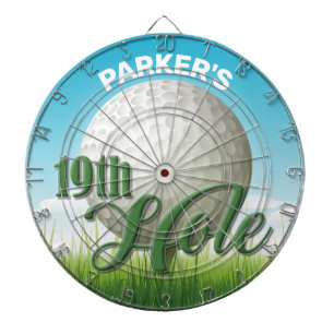 Personalized NAME Golfer Golf Pro Ball 19th Hole Dartboard