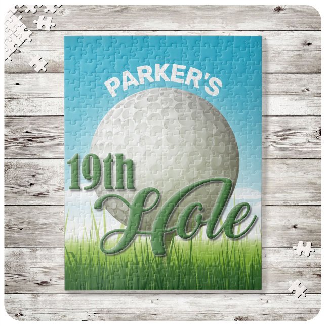 Personalized NAME Golfer Golf Pro Ball 19th Hole Jigsaw Puzzle (Creator Uploaded)