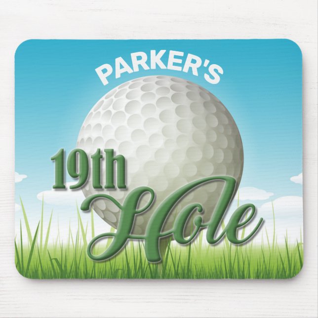Personalized NAME Golfer Golf Pro Ball 19th Hole Mouse Pad (Front)