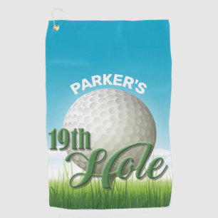 Personalized NAME Golfer Golf Pro Ball 19th Hole Towel