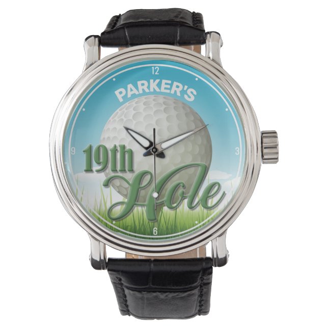 Personalized NAME Golfer Golf Pro Ball 19th Hole Watch (Front)