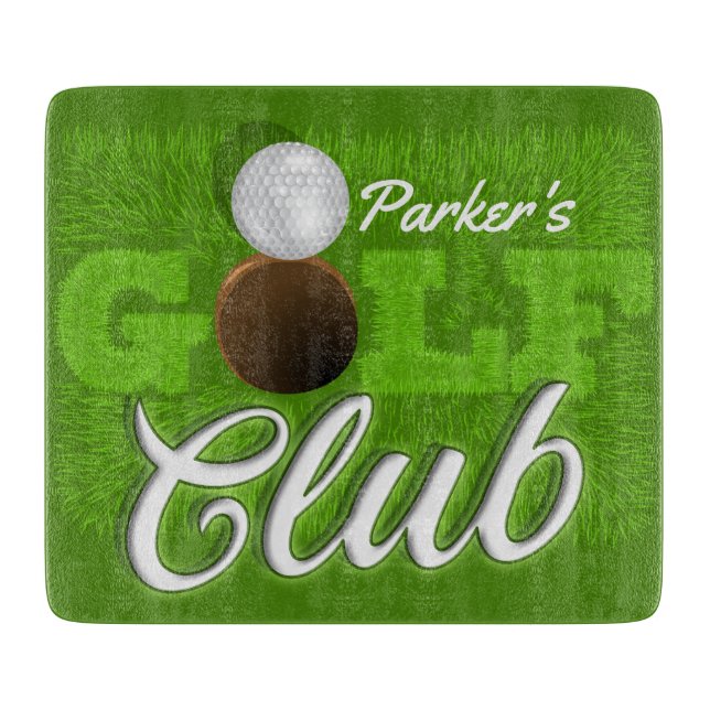 Personalized NAME Golfer Green Golf Course Club Cutting Board (Front)