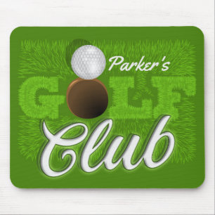 Personalized NAME Golfer Green Golf Course Club Mouse Pad