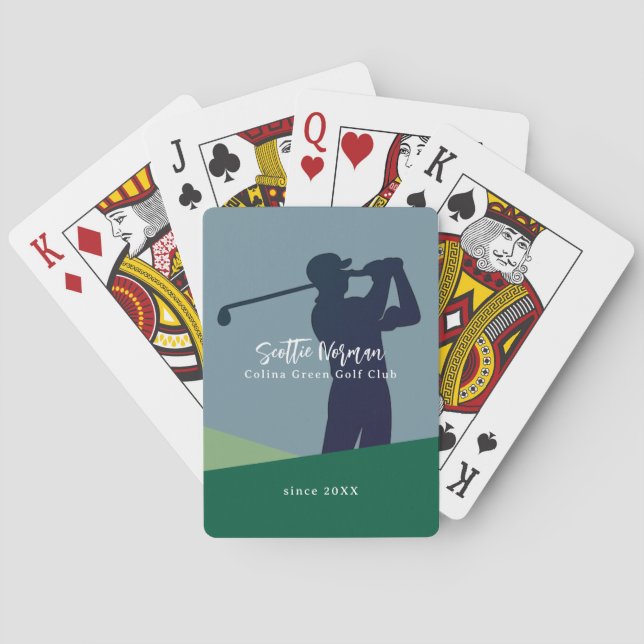Personalized Name Golfer Poker Playing Cards (Back)
