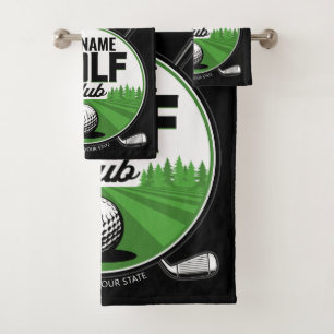 Personalized NAME Golfing Pro Golf Club Player   Bath Towel Set