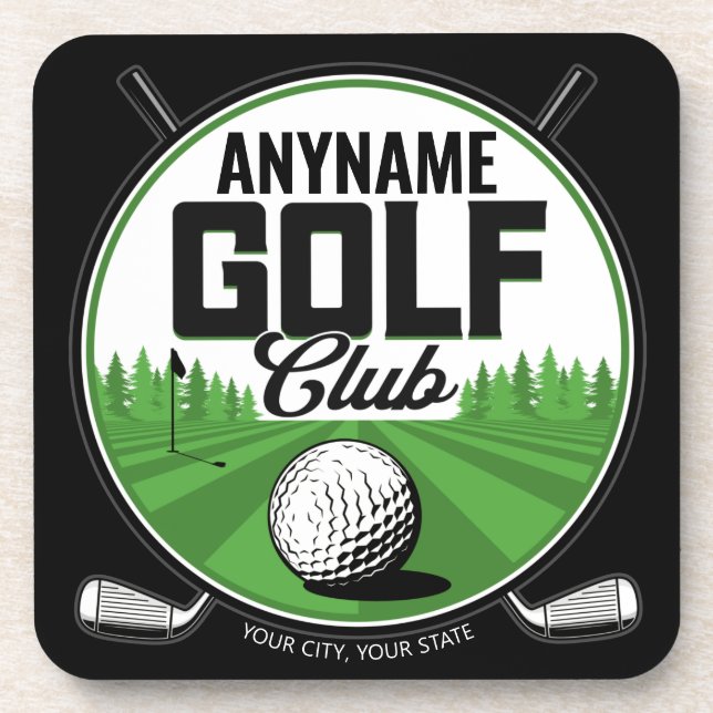 Personalized NAME Golfing Pro Golf Club Player Coaster (Front)