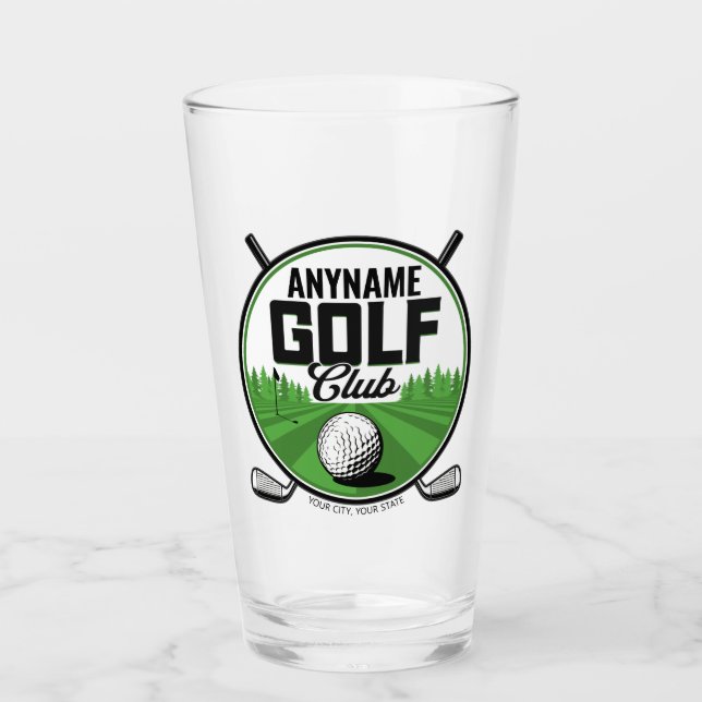 Personalized NAME Golfing Pro Golf Club Player  Glass (Front)