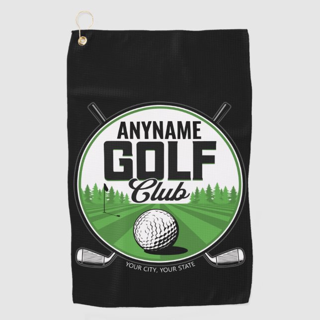 Personalized NAME Golfing Pro Golf Club Player   Golf Towel (Front)