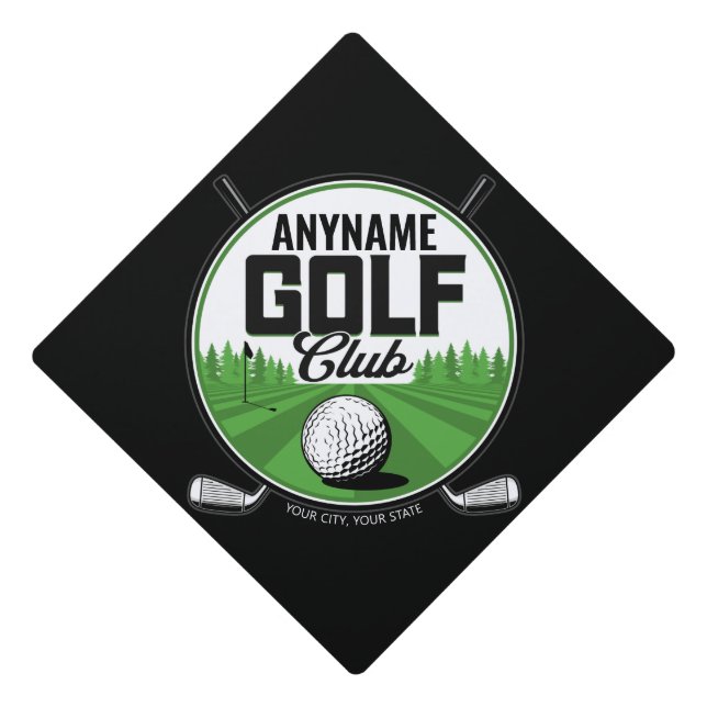 Personalized NAME Golfing Pro Golf Club Player  Graduation Cap Topper (Front)