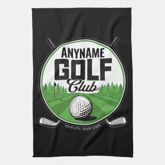 Personalized NAME Golfing Pro Golf Club Player   Kitchen Towel (Vertical)