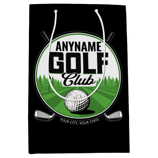 Personalized NAME Golfing Pro Golf Club Player   Medium Gift Bag (Front)