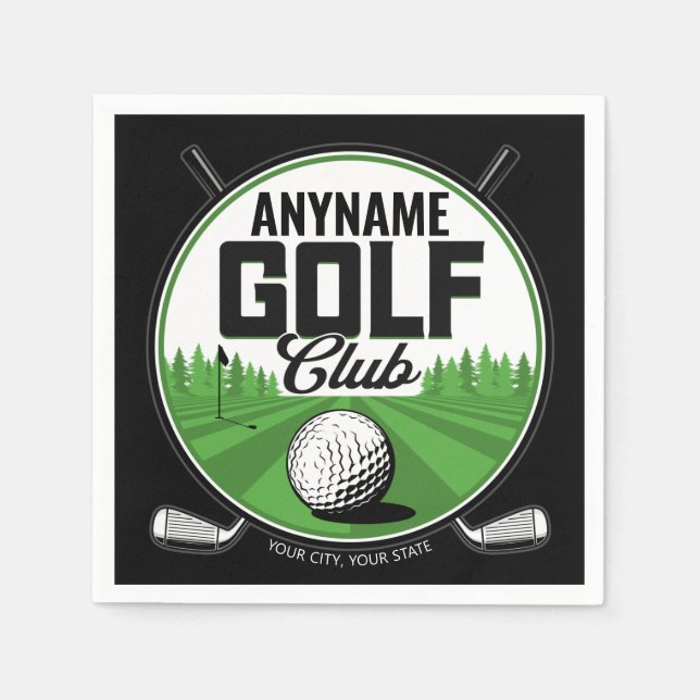 Personalized NAME Golfing Pro Golf Club Player  Napkin (Front)