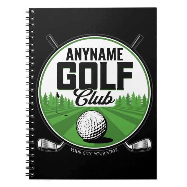 Personalized NAME Golfing Pro Golf Club Player   Notebook (Front)