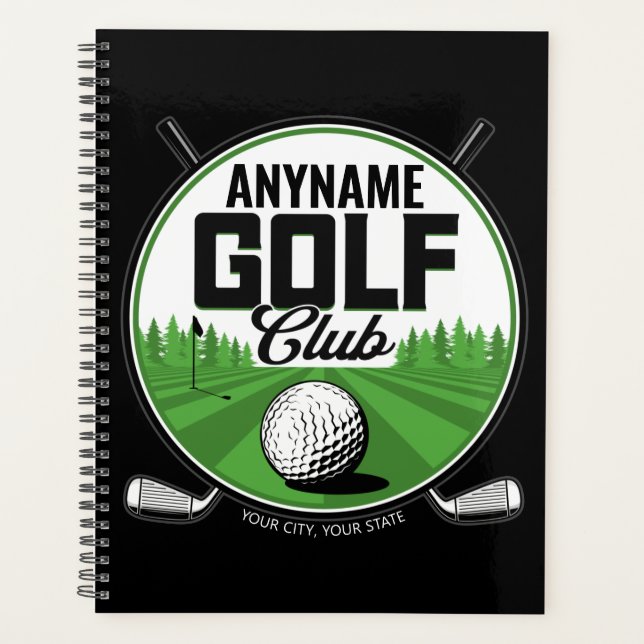 Personalized NAME Golfing Pro Golf Club Player  Planner (Front)