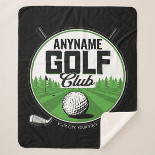 Personalized NAME Golfing Pro Golf Club Player  Sherpa Blanket