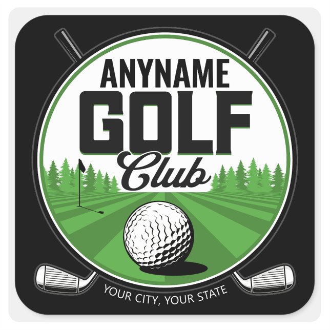 Personalized NAME Golfing Pro Golf Club Player   Square Sticker (Creator Uploaded)