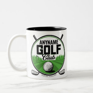 Personalized NAME Golfing Pro Golf Club Player   Two-Tone Coffee Mug