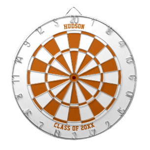 Personalized Name Graduation Gift Burnt Orange Dartboard