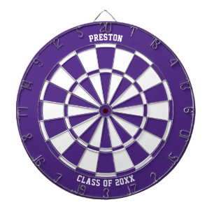 Personalized Name Graduation Gift   Purple & White Dartboard
