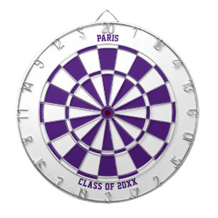 Personalized Name Graduation Gift Purple & White Dartboard