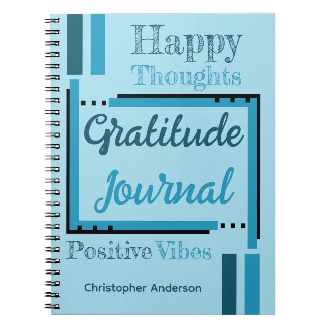 Personalized name gratitude journal blue (Front)