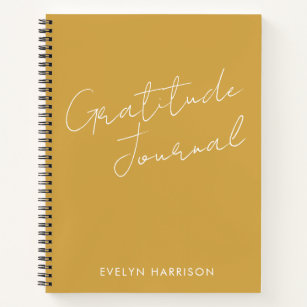 Personalized Name Gratitude Journal Dusty Yellow