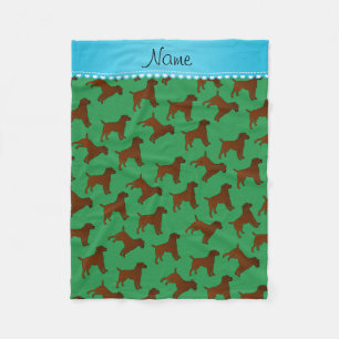 Personalized name green border terrier dogs fleece blanket