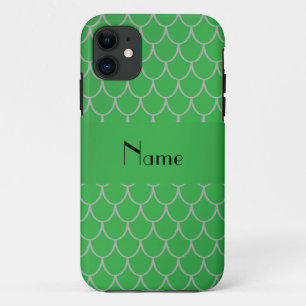 Personalized name green dragon scales iPhone 11 case
