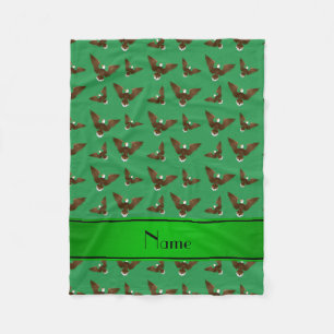 Personalized name green eagles fleece blanket