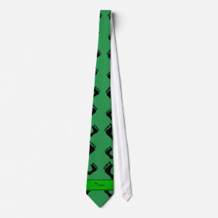 Personalized name green feet tie