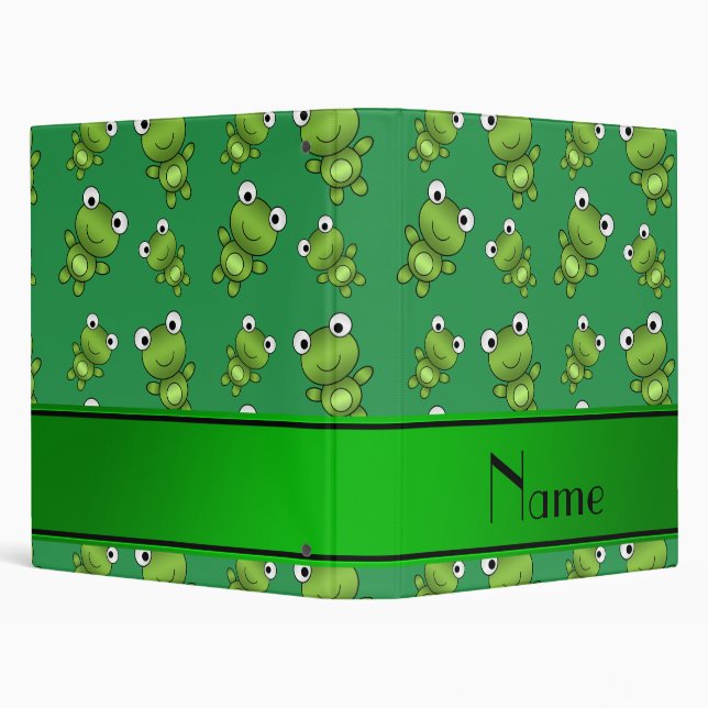 Personalized name green frogs binder (Background)