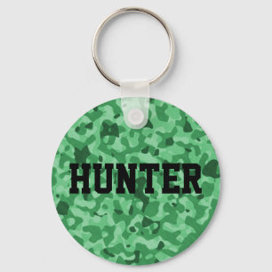 Personalized Name Green Military Camo Pattern Keychain