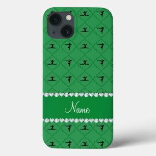 Personalized name green moroccan gymnastics iPhone 13 case