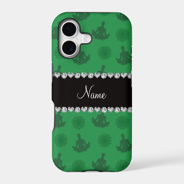 Personalized name green yoga pattern (Back)