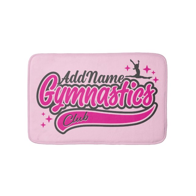 Personalized NAME Gymnast Split Leap Gymnastics  Bath Mat (Front)