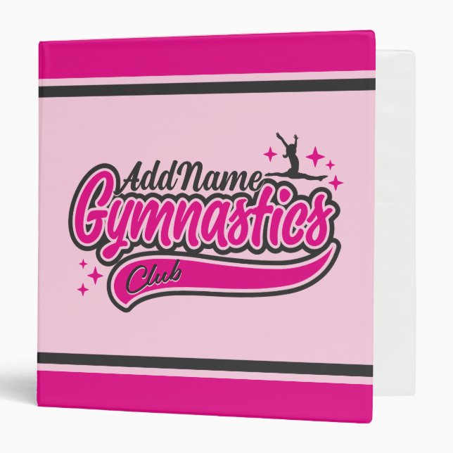 Personalized NAME Gymnast Split Leap Gymnastics  Binder (Front/Inside)