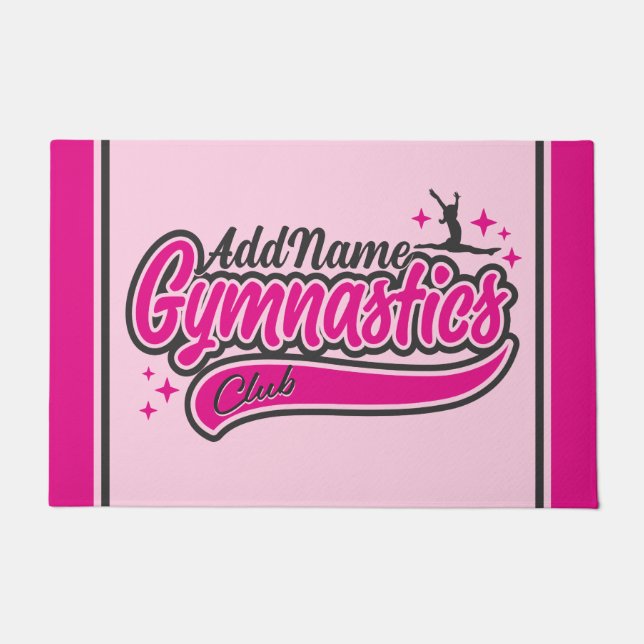 Personalized NAME Gymnast Split Leap Gymnastics  Doormat (Front)